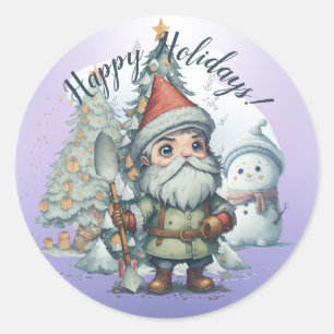 Happy Holidays Classic Round Sticker