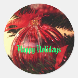 Happy Holidays Classic Round Sticker