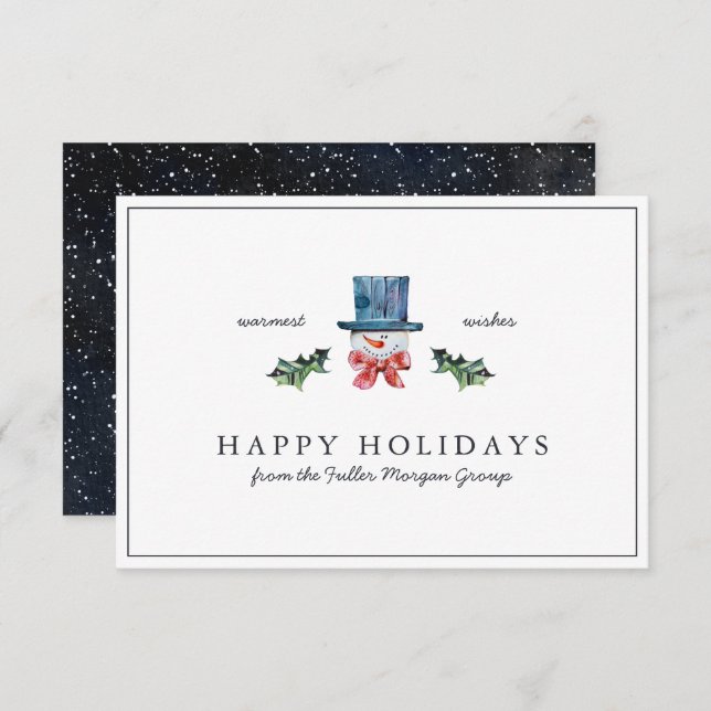 Happy Holidays | Classic Rustic Minimal Christmas Card (Front/Back)