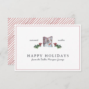 Happy Holidays   Classic Rustic Minimal Christmas Card