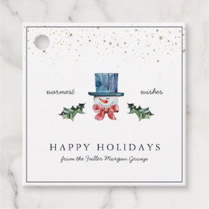 Happy Holidays Classic Rustic Minimal Christmas Favour Tags