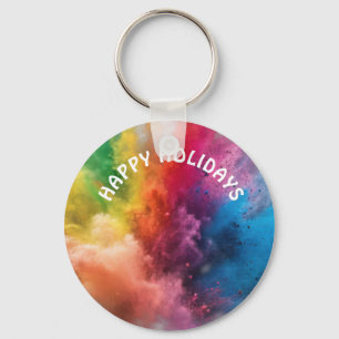 Happy Holidays Colour Splash Keychain