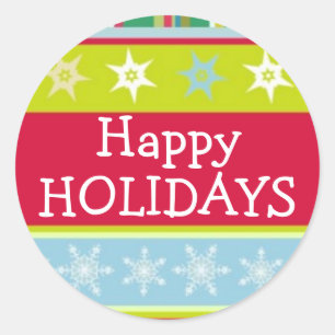 Happy Holidays colourful christmas sticker
