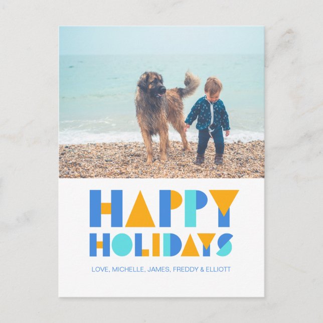 Happy Holidays Colourful Holiday Postcard (Front)