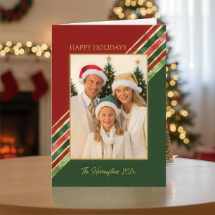Happy Holidays Colourful Photo Christmas Card