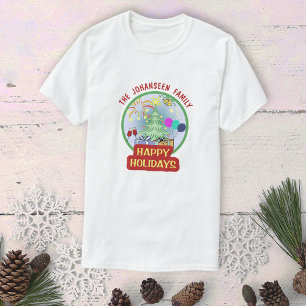 Happy Holidays Colourful Retro Family Reunion T-Shirt