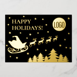 Happy Holidays Company Logo Corporate Santa