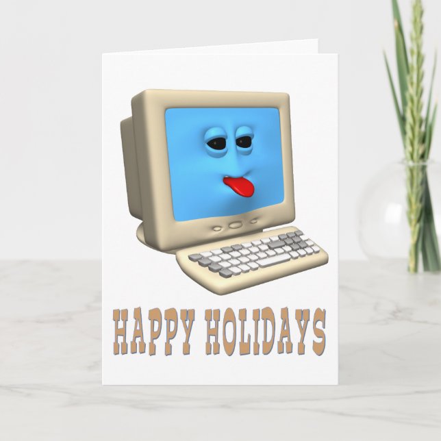 HAPPY HOLIDAYS COMPUTER GREETING HOLIDAY CARD (Front)