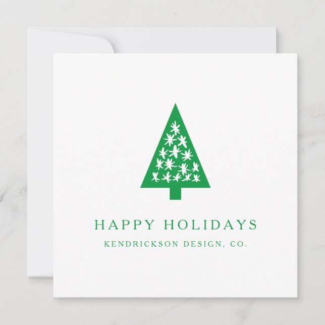 HAPPY HOLIDAYS Corporate Business Company Note Car Card (Front)