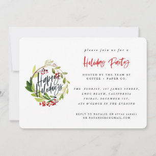 Happy Holidays corporate party invitation. Holiday Card
