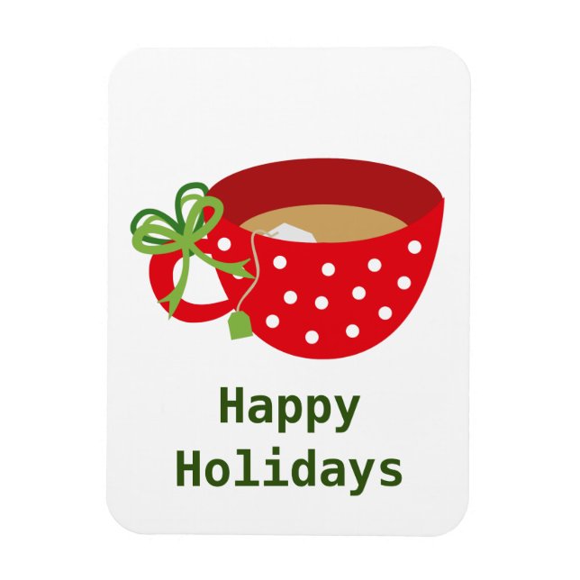 Happy Holidays Cosy Tea Magnet (Vertical)