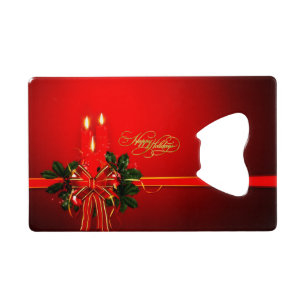 Happy Holidays Credit Card Bottle Opener