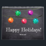 Happy Holidays custom 12 photos monthly  Calendar<br><div class="desc">Celebrate the holiday season in style with the Happy Holidays Custom 12 Photos Monthly Calendar. This calendar showcases my exquisite Watercolor Christmas ball ornaments, complemented by beautiful chalked typography that spells out "Happy Holidays." This calendar is not just a practical tool, but a thoughtful gift that allows you to share...</div>