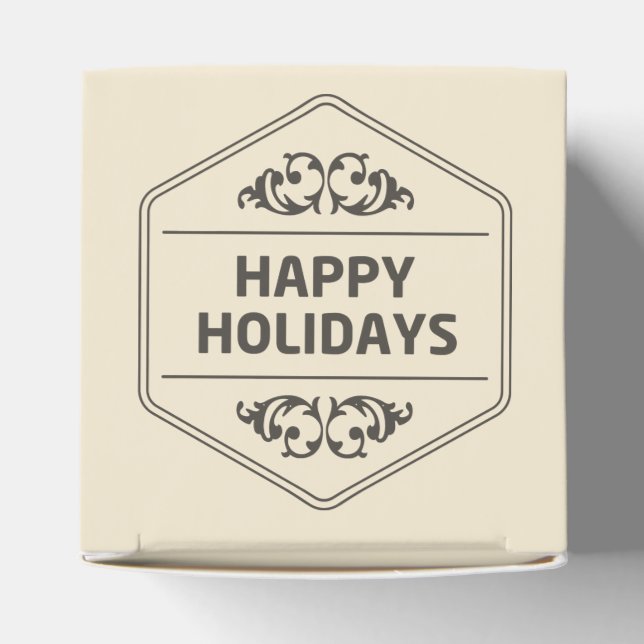 Happy Holidays Custom Background Favour Box (Top)