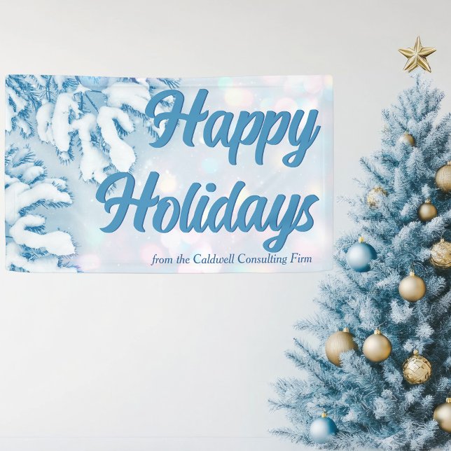 Happy Holidays Custom Beautiful Snowflake Party Banner (Creator Uploaded)