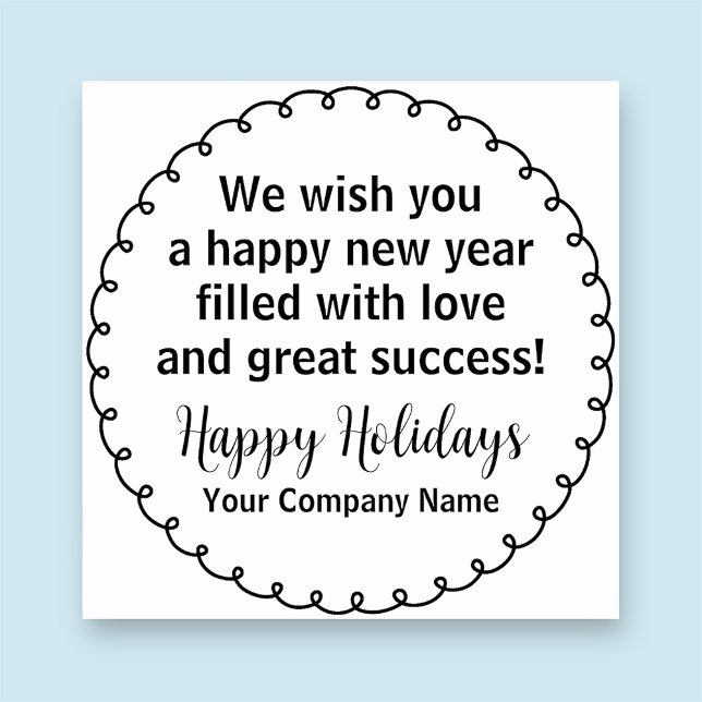Happy Holidays Custom Business Wood Stamp 2 Inch (MISOOK 2 x 2 inch Happy Holidays Wood Stamp)