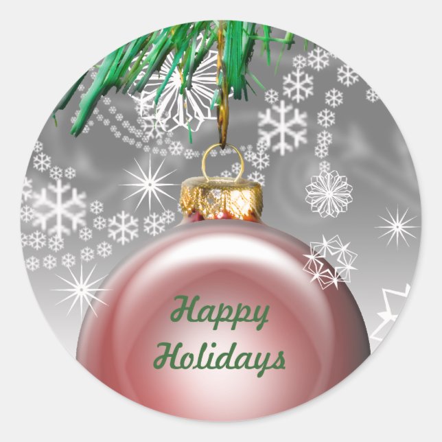 Happy Holidays Custom Christmas Envelope Stickers (Front)