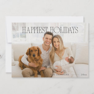 Happy Holidays Custom Christmas Family Portrait Holiday Card