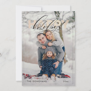 Happy Holidays Custom Christmas Family Portrait Holiday Card