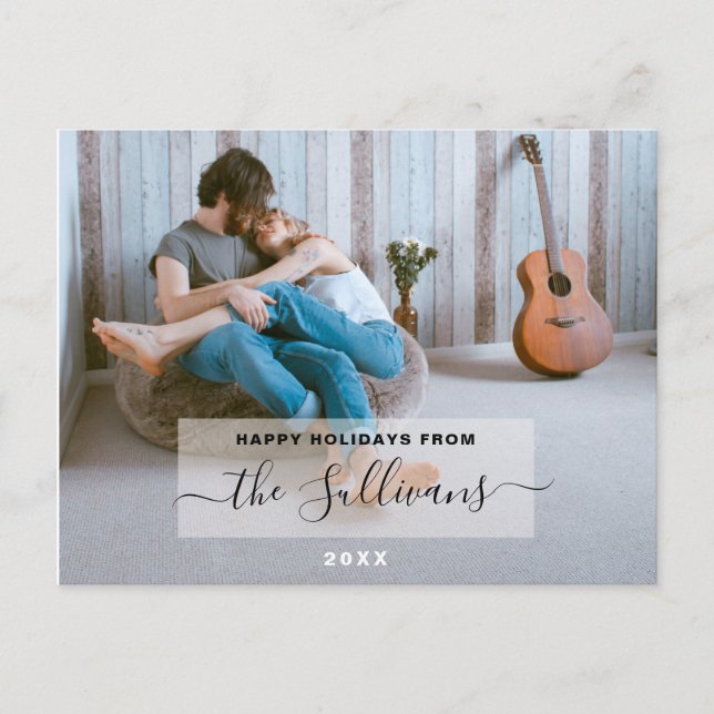 Happy Holidays Custom Family photo Holiday Card (Front)