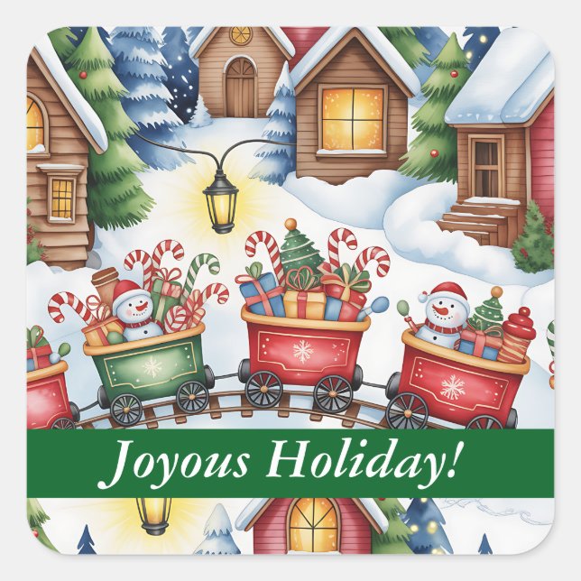 Happy Holidays! Custom Holiday Sticker (Front)