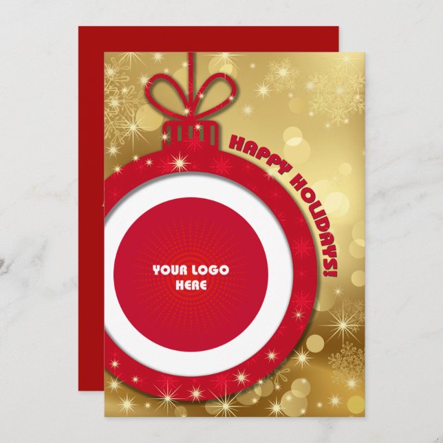 Happy Holidays. Custom Logo Corporate Cards (Front/Back)