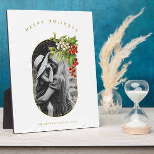 Happy Holidays Custom Photo Family Christmas Plaque