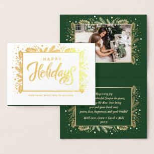 Happy Holidays. Custom Photo Luxury Foil Card