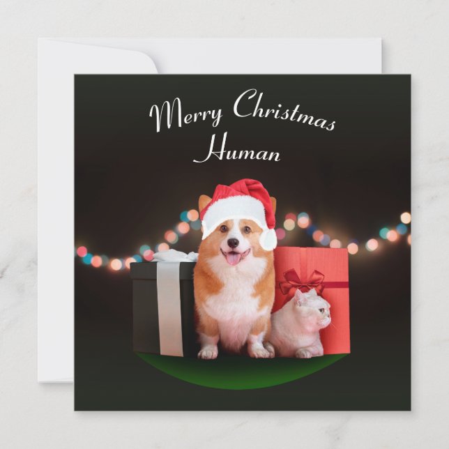 Happy holidays customisable Christmas card (Front)