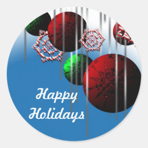 Happy Holidays Customisable Christmas Card Sticker
