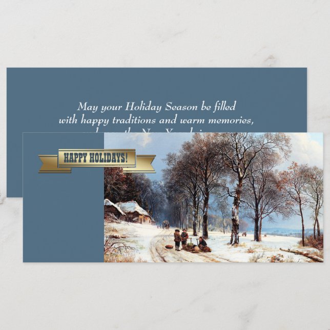 Happy Holidays. Customisable Christmas Cards (Front/Back)