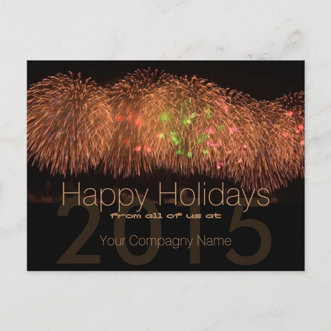 Happy Holidays Customisable Corporate Postcard (Front)