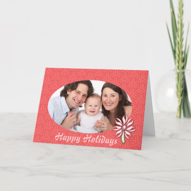 Happy holidays customisable with photo holiday card (Front)