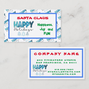 Happy Holidays Customise Business Card