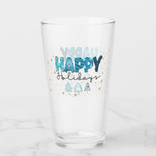 Happy Holidays Customise Glass