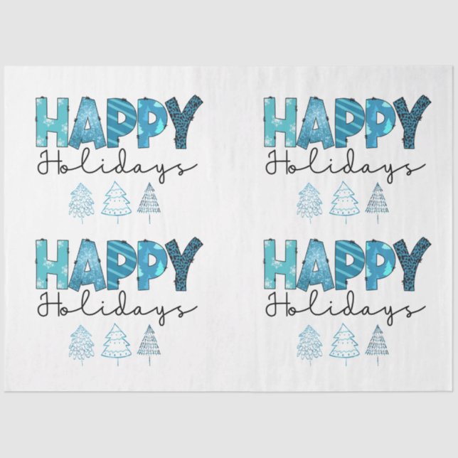 Happy Holidays Customise Tissue Paper (Front)