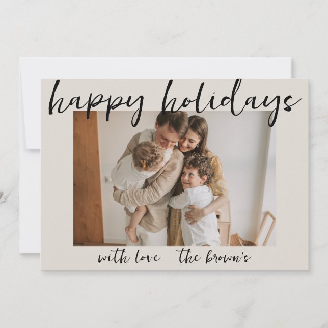 HAPPY HOLIDAYS CUSTOMIZABLE SIMPLE CHRISTMAS CARD (Front)