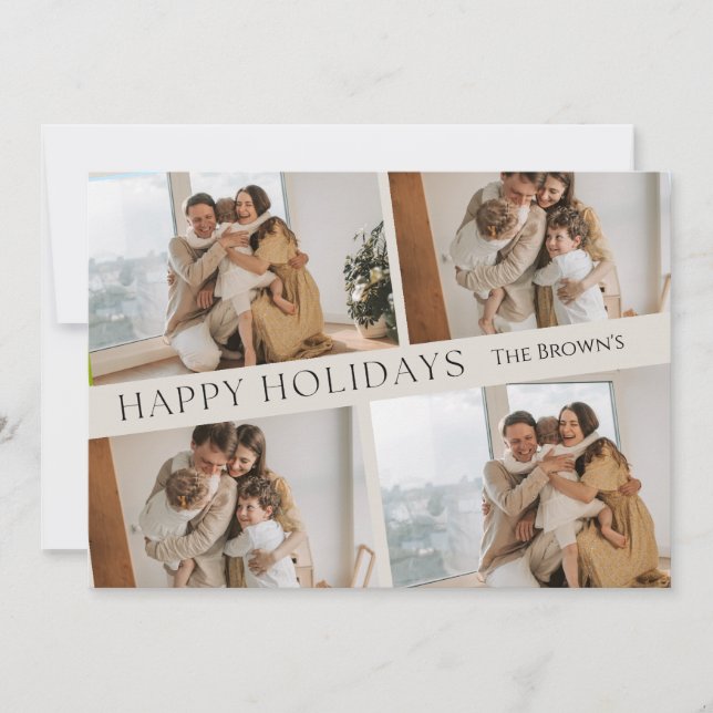 HAPPY HOLIDAYS CUSTOMIZABLE SIMPLE CHRISTMAS CARD (Front)