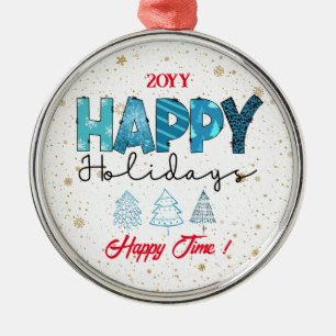 Happy Holidays Customize Metal Tree Decoration