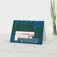 HAPPY HOLIDAYS Cute Camper Camping Truck Xmas