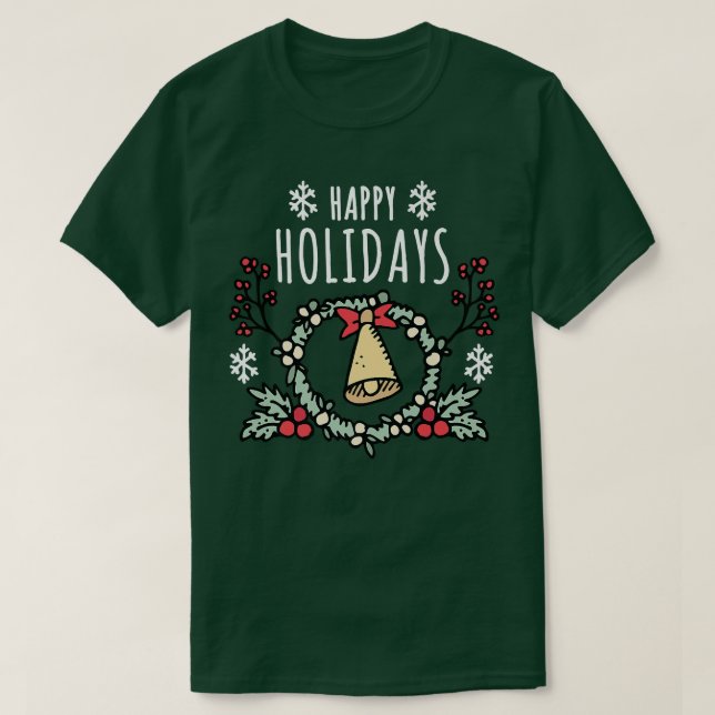 Happy Holidays cute Christmas elements  T-Shirt (Design Front)
