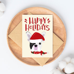 Happy Holidays - Cute French Bulldog Christmas Postcard