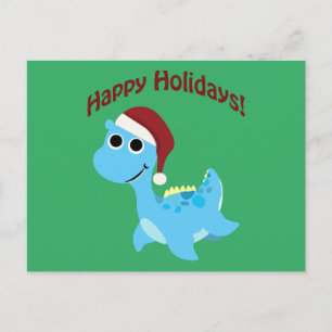 Happy Holidays! Cute Nessie Holiday Postcard