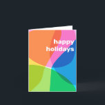 Happy Holidays Cute Simple Colourful Blank Folded Holiday Card<br><div class="desc">This cute blank folded holiday card features an editable greeting on a colourful abstract shapes design in a rainbow of colour.</div>