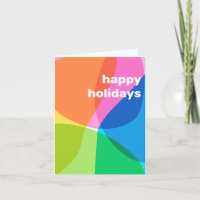 Happy Holidays Cute Simple Colourful Blank Folded