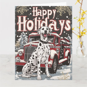 Happy Holidays Dalmatian Christmas Card