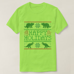 Happy Holidays Dinosaur Ugly Xmas Sweater T-Shirt