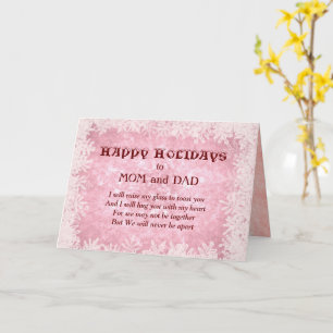 Happy Holidays Distance Mum & Dad Christmas Card