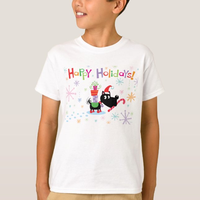Happy Holidays! dog T-shirt (Front)