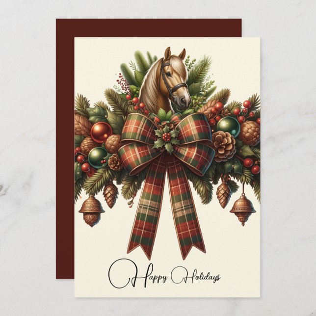 Happy Holidays Dressage Christmas Invitation (Front/Back)
